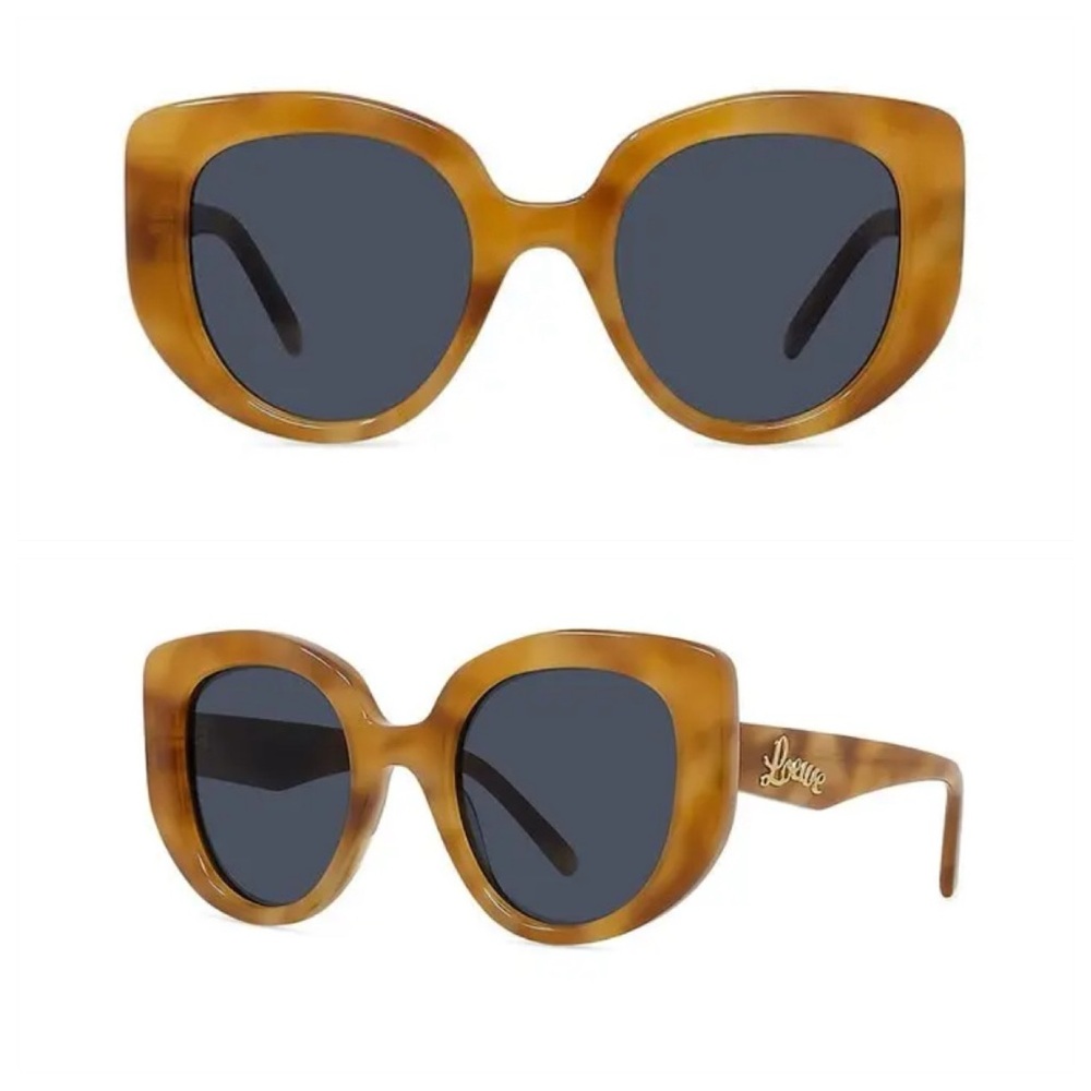 Loewe Curvy Butterfly Sunglasses - color blonde Havana new with case/lens cloth